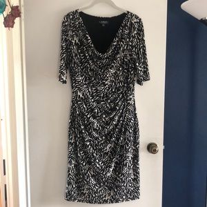 Ralph Lauren Sz 12 short-sleeve geo print dress